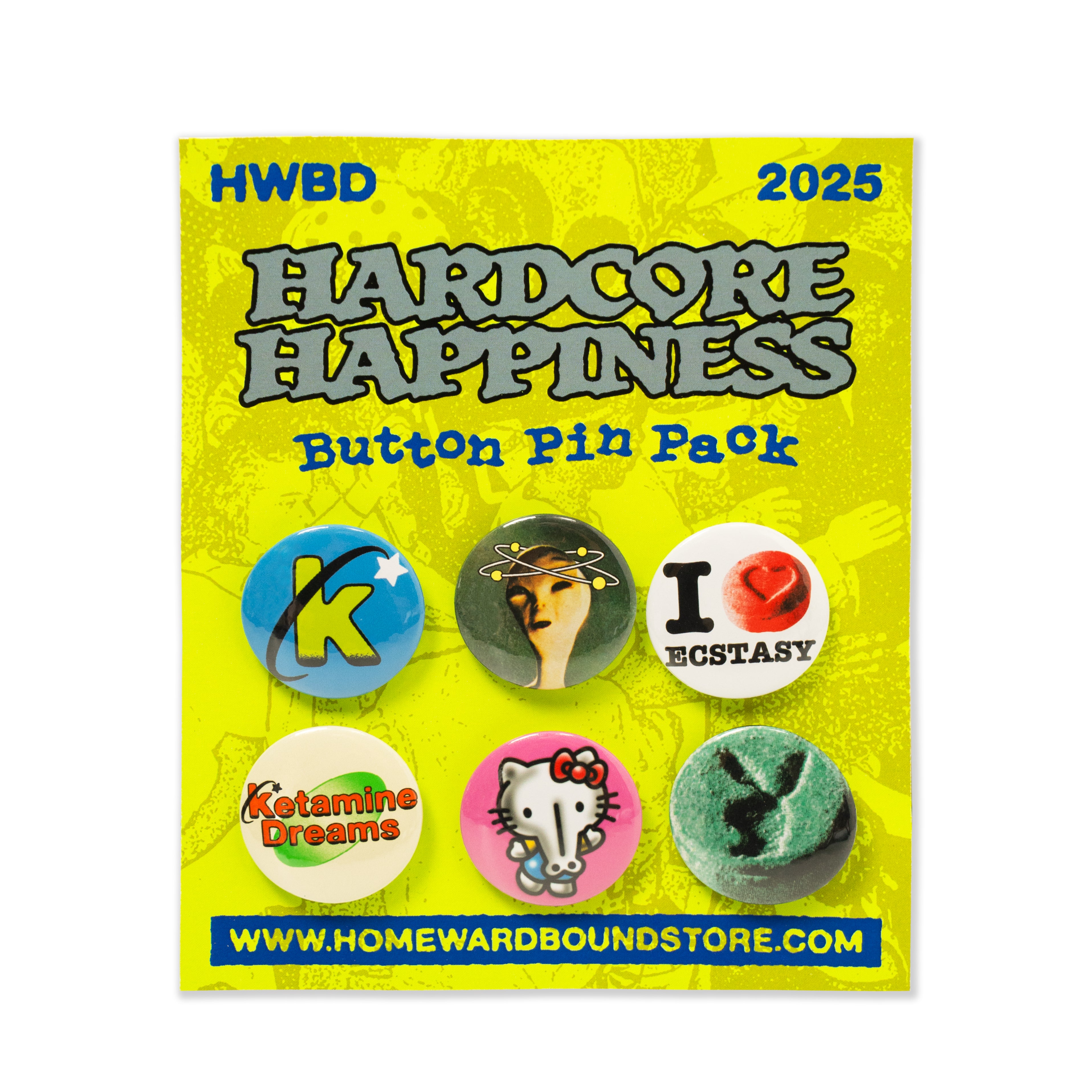 Hardcore Happiness Button Pin Pack